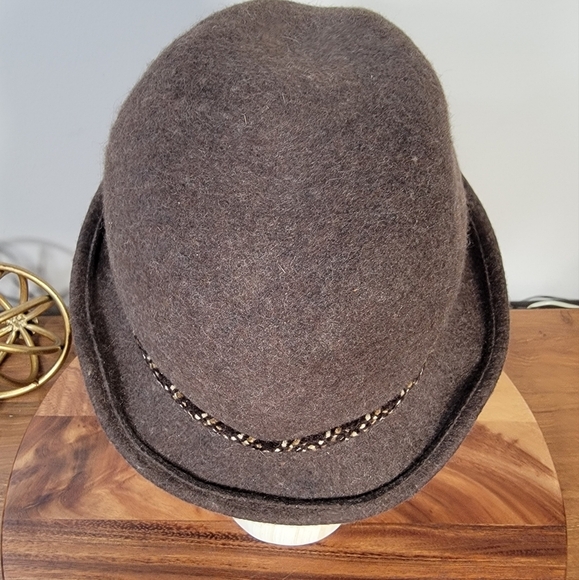 Vintage Kathy Jeanne Brown Wool Hat with Gold Accent Made In U.S.A Women's OS - Picture 8 of 13
